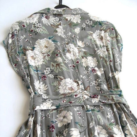 Zara floral print mid dress with belt Boho dress - Picture 8 of 10